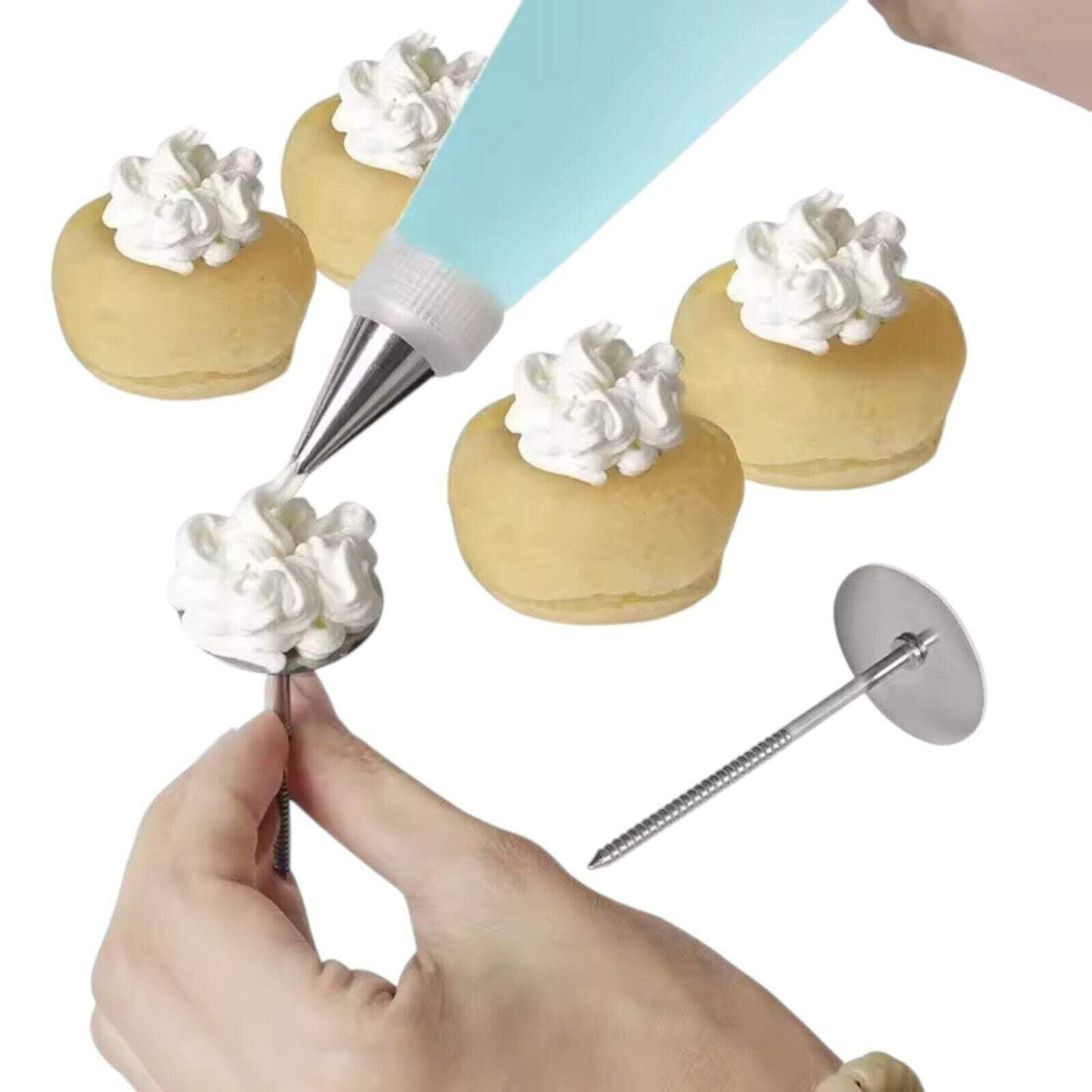 12-Piece Stainless Steel Piping Nozzle Set with Silicone Pastry Bag, Decorating