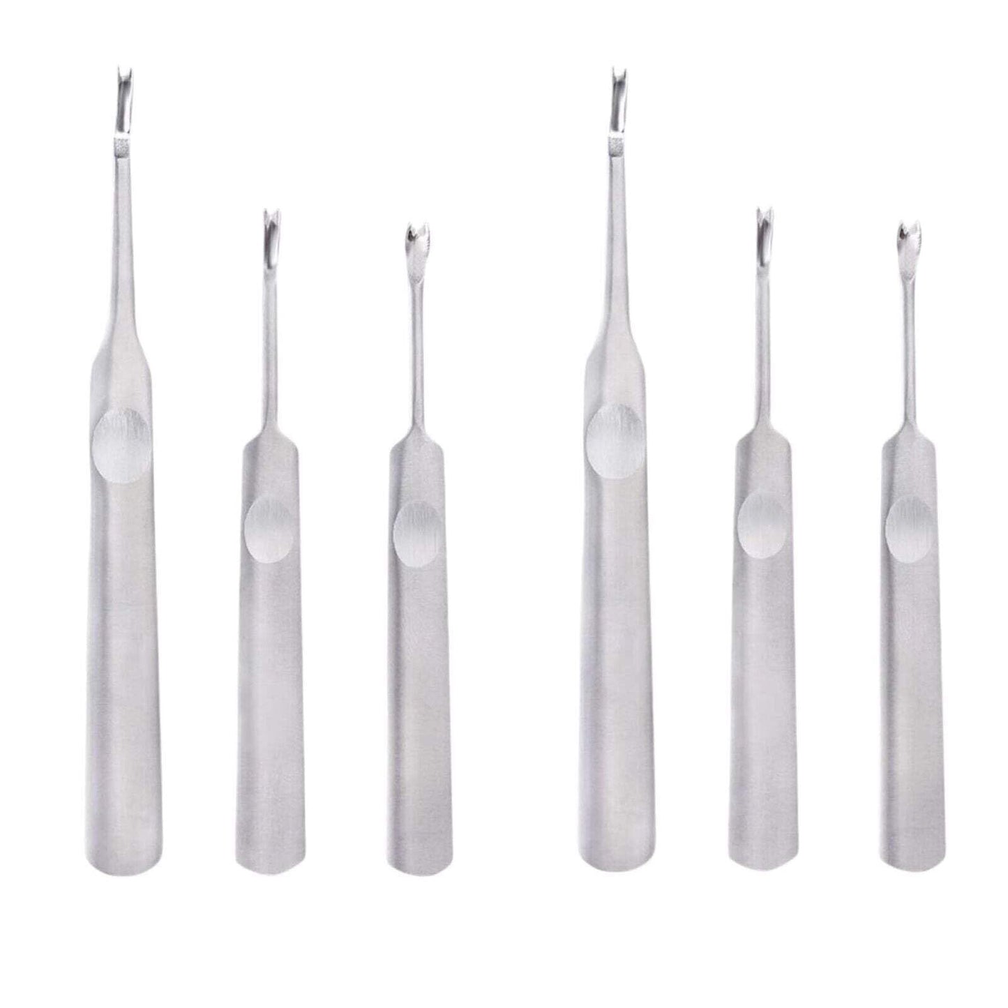 6PC V Shape and U Shape Leather Skiving Edge Tool Set, Stainless Steel, 95mm/115
