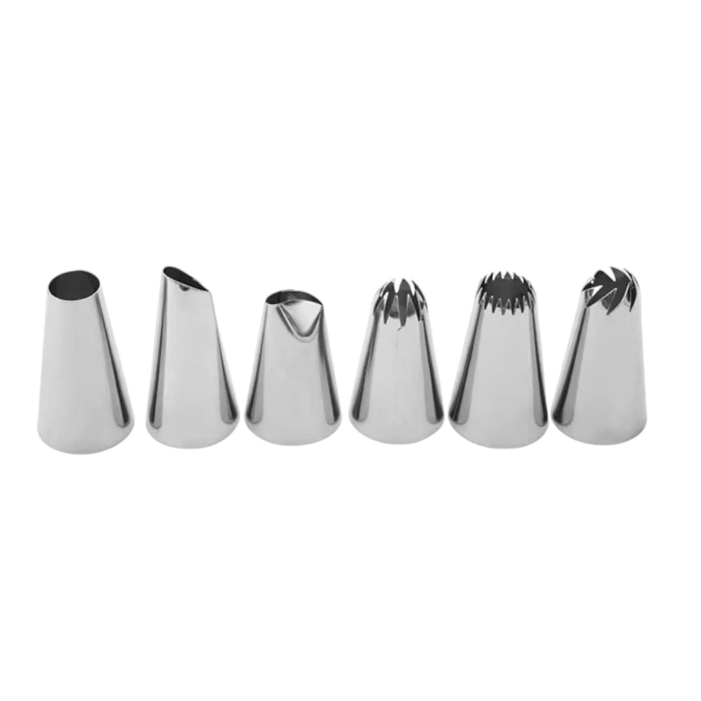 (2x) 6-Pc Medium Size Nozzle Stainless Steel Piping 12pc Tip Set, Stainless Stee