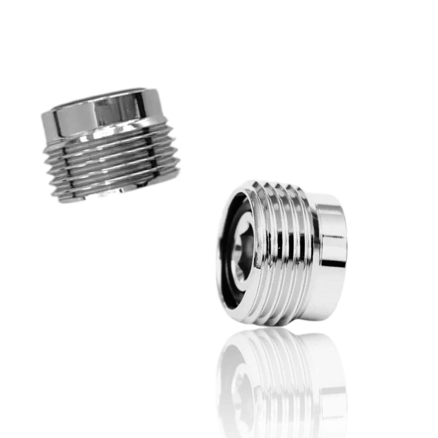 (2-Pack) Cylinder Valve Adapter Fitting | 22mm DIN to Yoke Threaded Tank Adapter