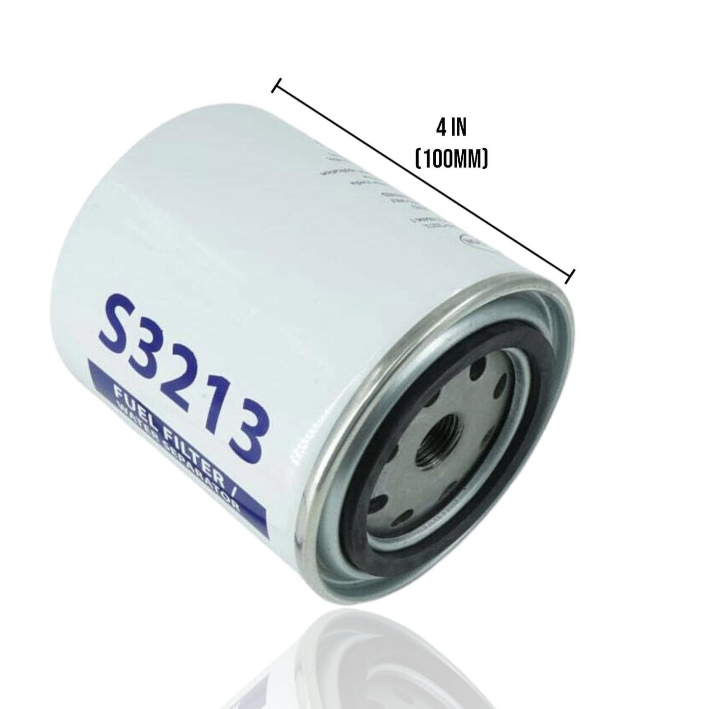 2pc S3213 Fuel Filter and Water Separator Element, Spin On 11/16" Thread, 3.6"W