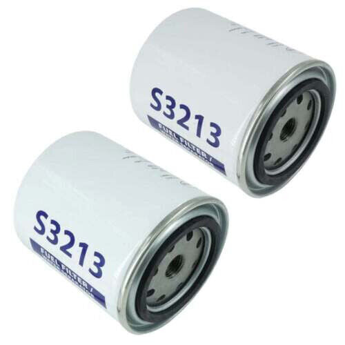2pc S3213 Fuel Filter and Water Separator Element, Spin On 11/16" Thread, 3.6"W