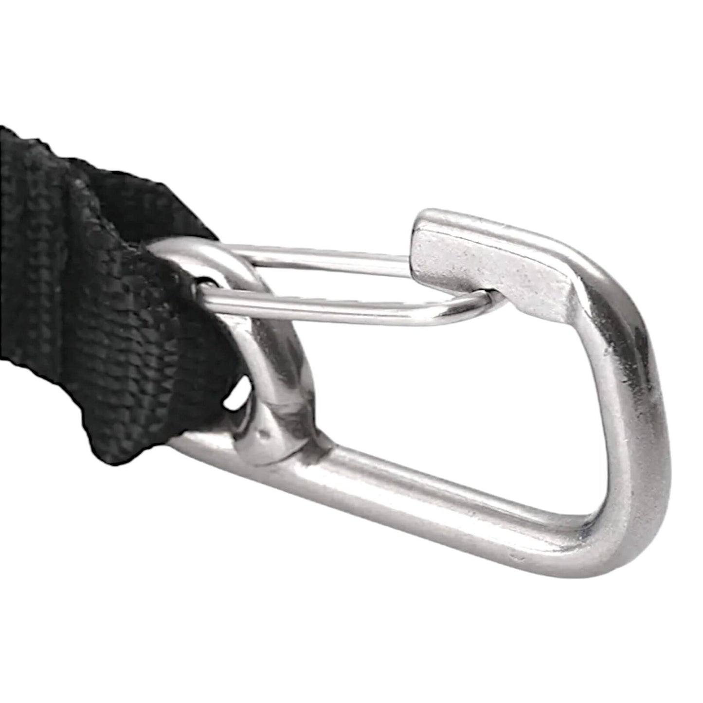 Diving Carabiner Lanyard -Stainless Steel Coil with Key Ring for Underwater Gear