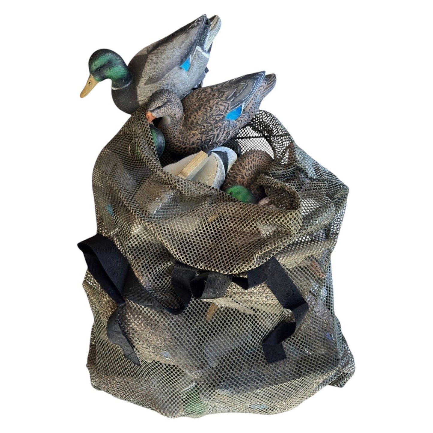 GREEN 33"x 30.5" Hunting Decoy Mesh Bag With HD Nylon Shoulder Straps, Drawstrin