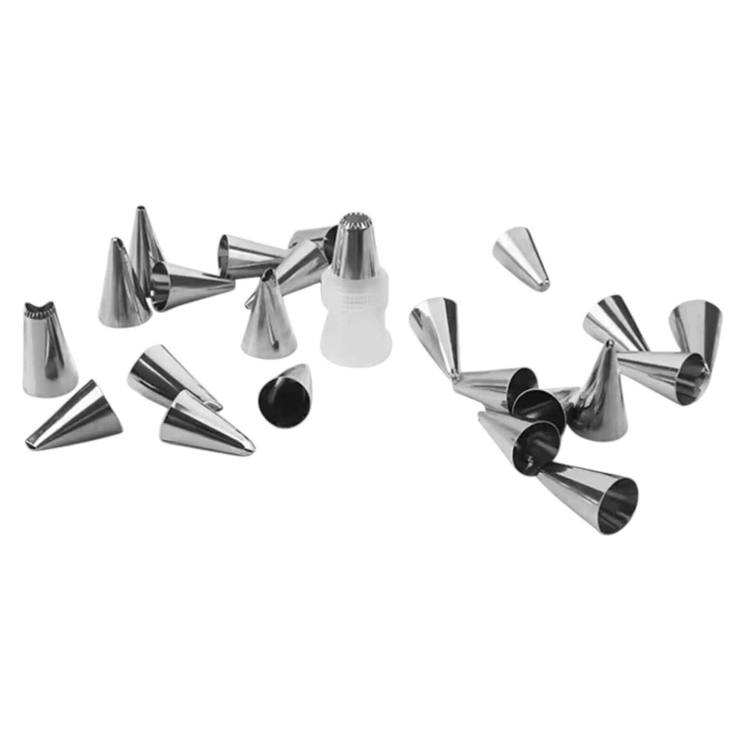 48-Piece Stainless Steel Piping Nozzle Set with Silicone Pastry Bag, Decorating
