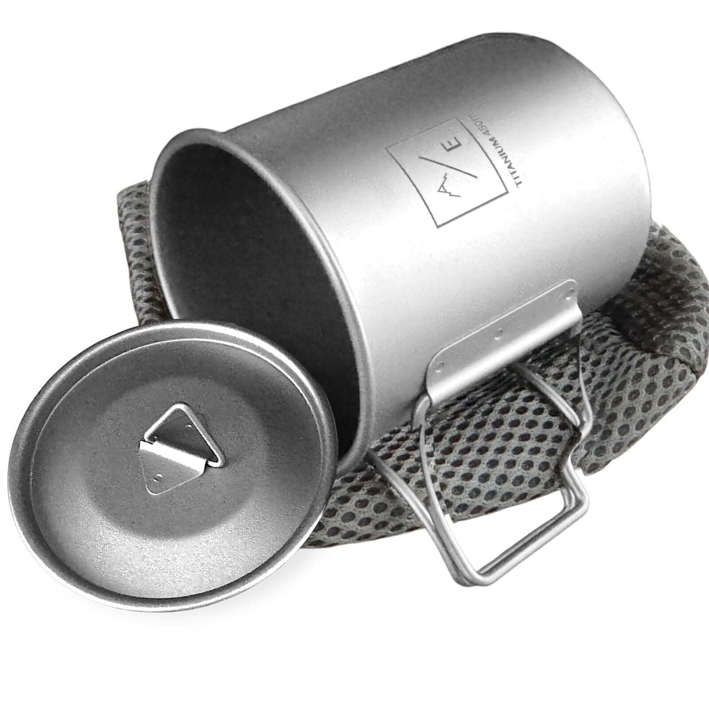 4PC Set Ultra-Light Essential Hiking Mug, and Cuttlery Cookware Set | 450ML Mug
