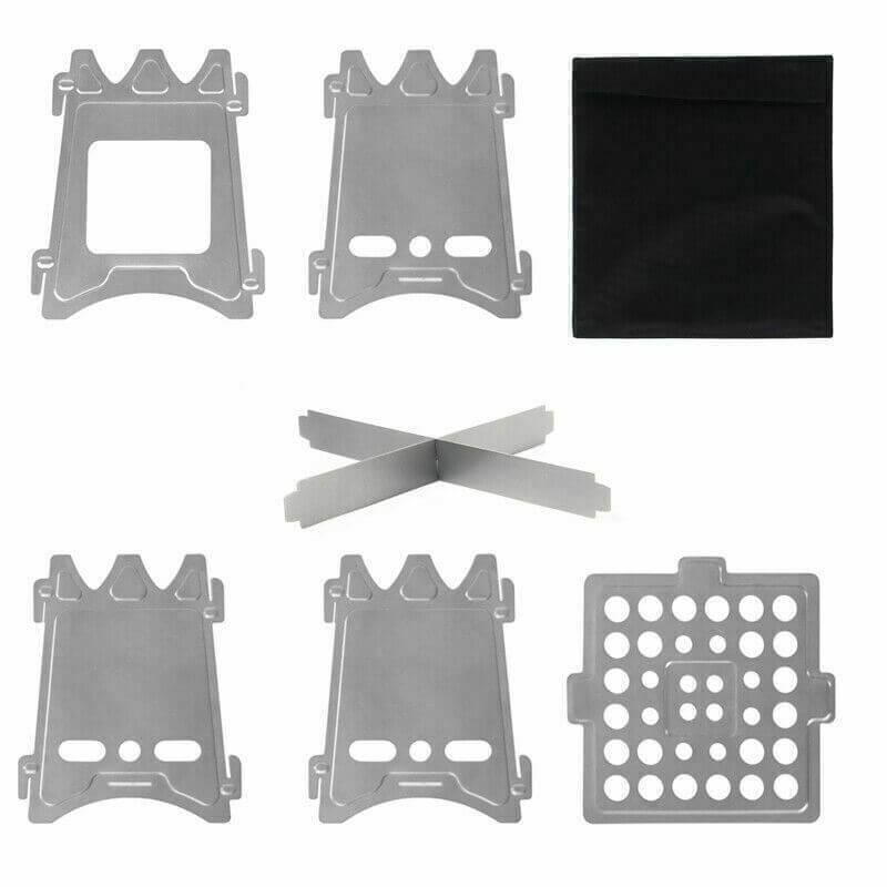 Ultra-Light Flat Pack Titanium Camping Stove| 6inch Tall 3.8inch Cooktop | 208g