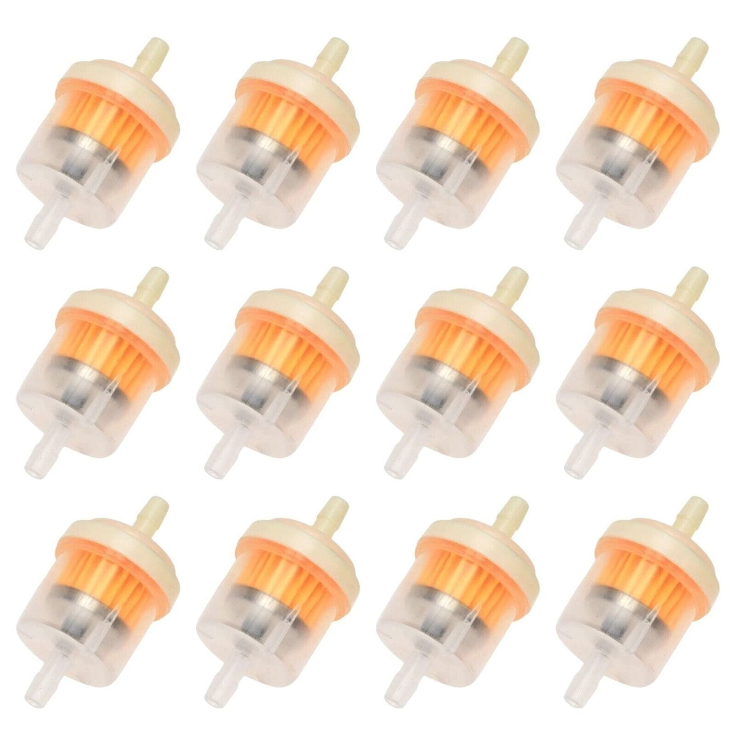 (12pc) 1/4" 6mm-7mm Gas Inline Fuel Filter, with magnet, Fit for ATV Scooter Mop
