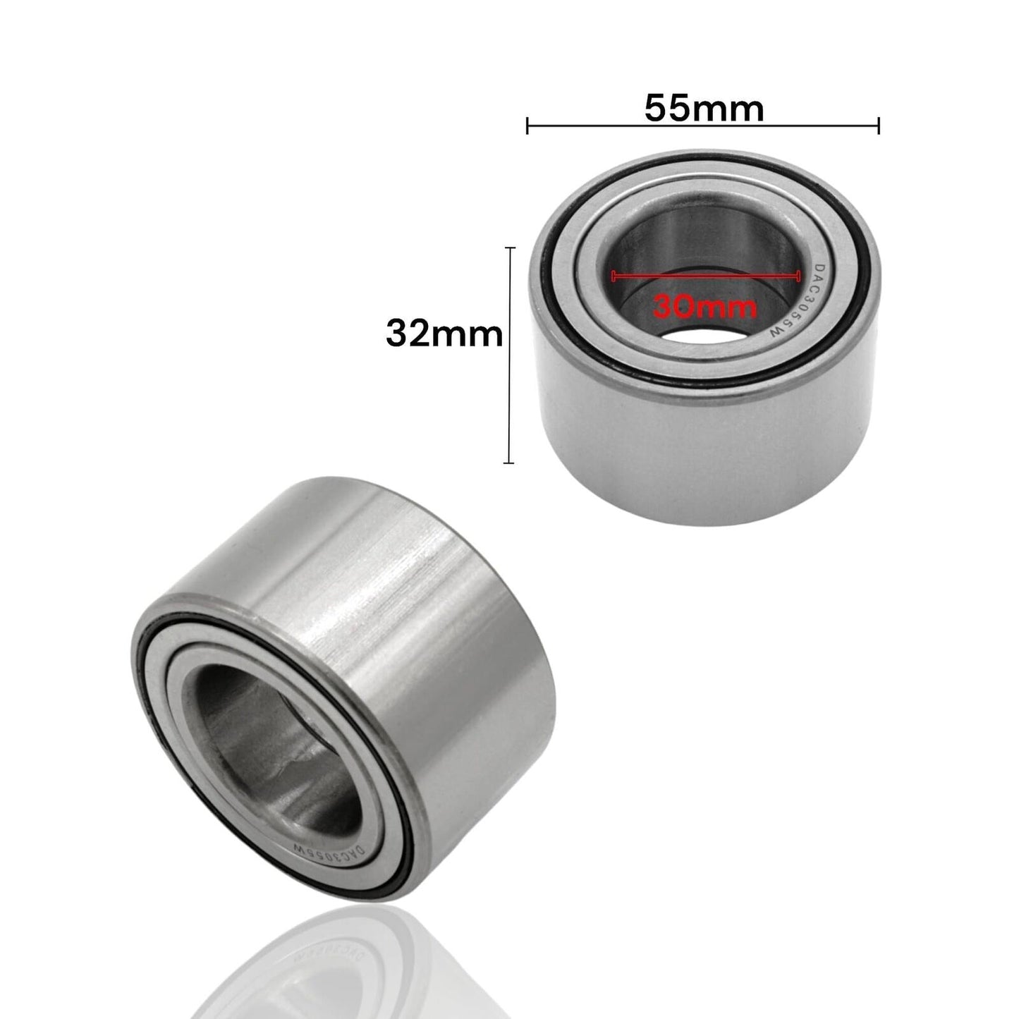 (4-Pack) Front or Rear Wheel Bearing 93305-00602 93305-00601 for Yamaha Grizzly