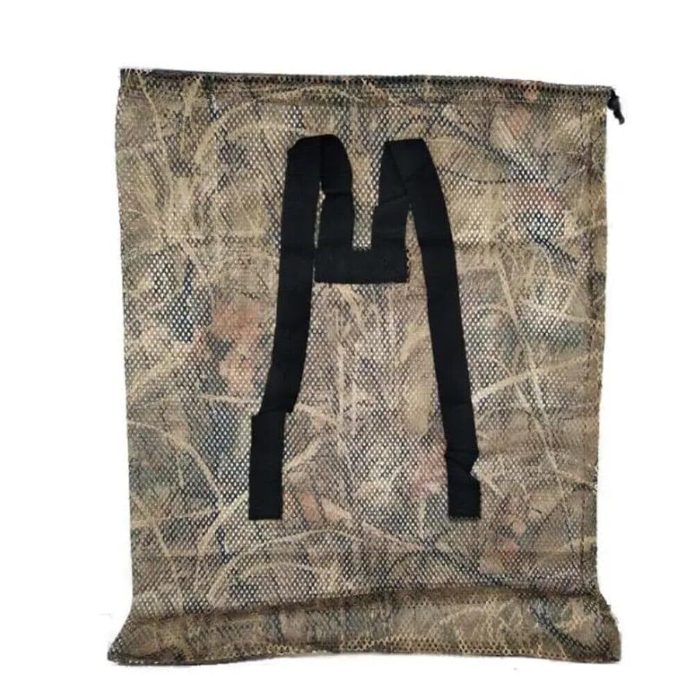 Camo Hunting Mesh Decoy Bag, 33" x 30.5", Convenient Shoulder Straps/Quick Latch