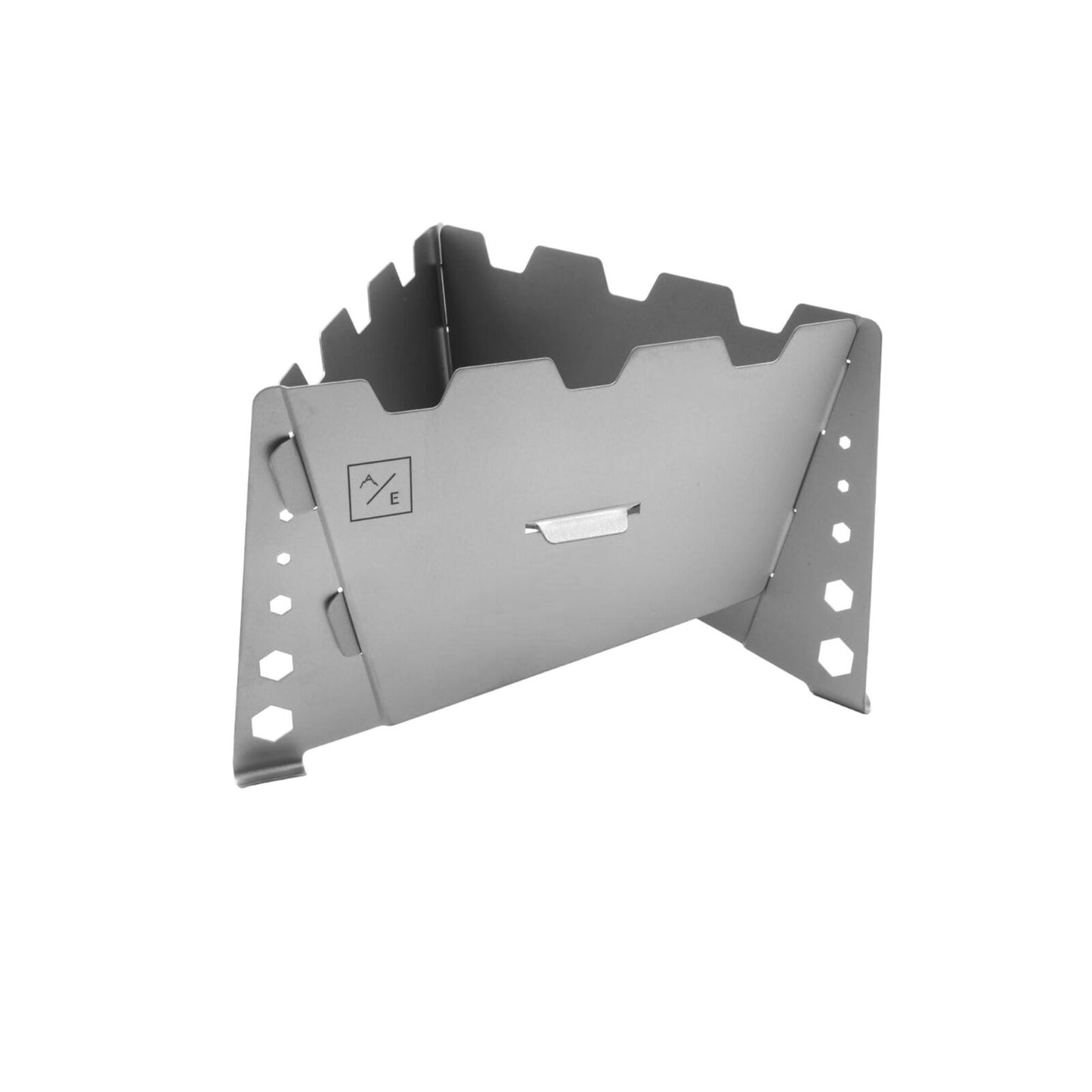 Flatpack 3-Sided Titanium Camping Stove, 5.5" W x 4" H, 90g, Foldable Compact Po