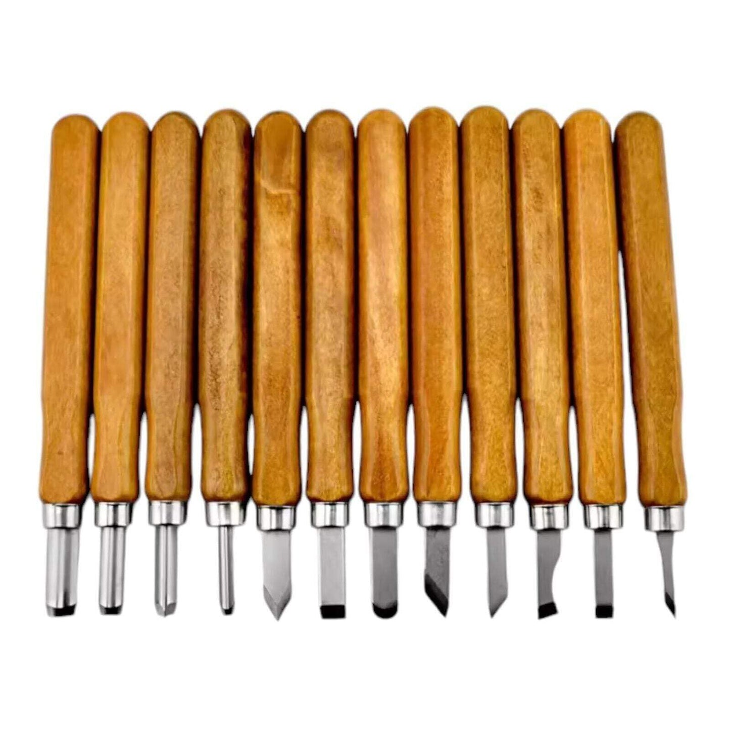 12-Piece Wood Carving Tool Set | High Carbon Steel SK7 | Sloyd Knife, Chip Detai