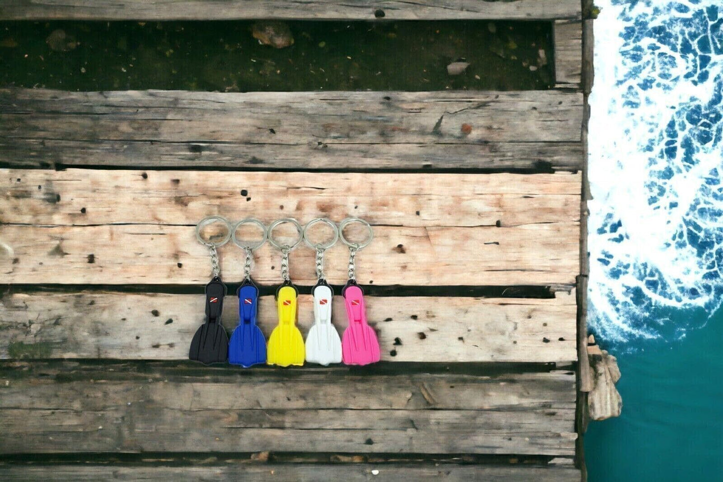 Scaled 3" Diving Fin Key Chain - Dive Fins- Souvenir - Scuba - Dive Mens Womens
