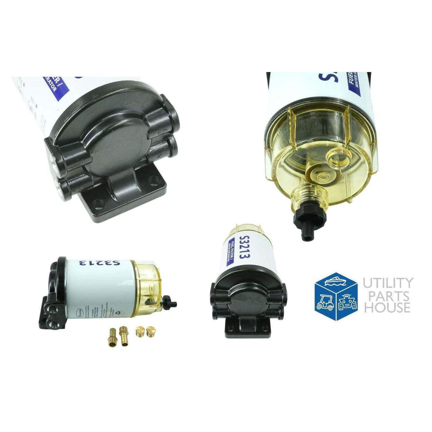 S3213 Complete Assembly | Water Separator Filter + Bowl + Bracket + Fittings | F