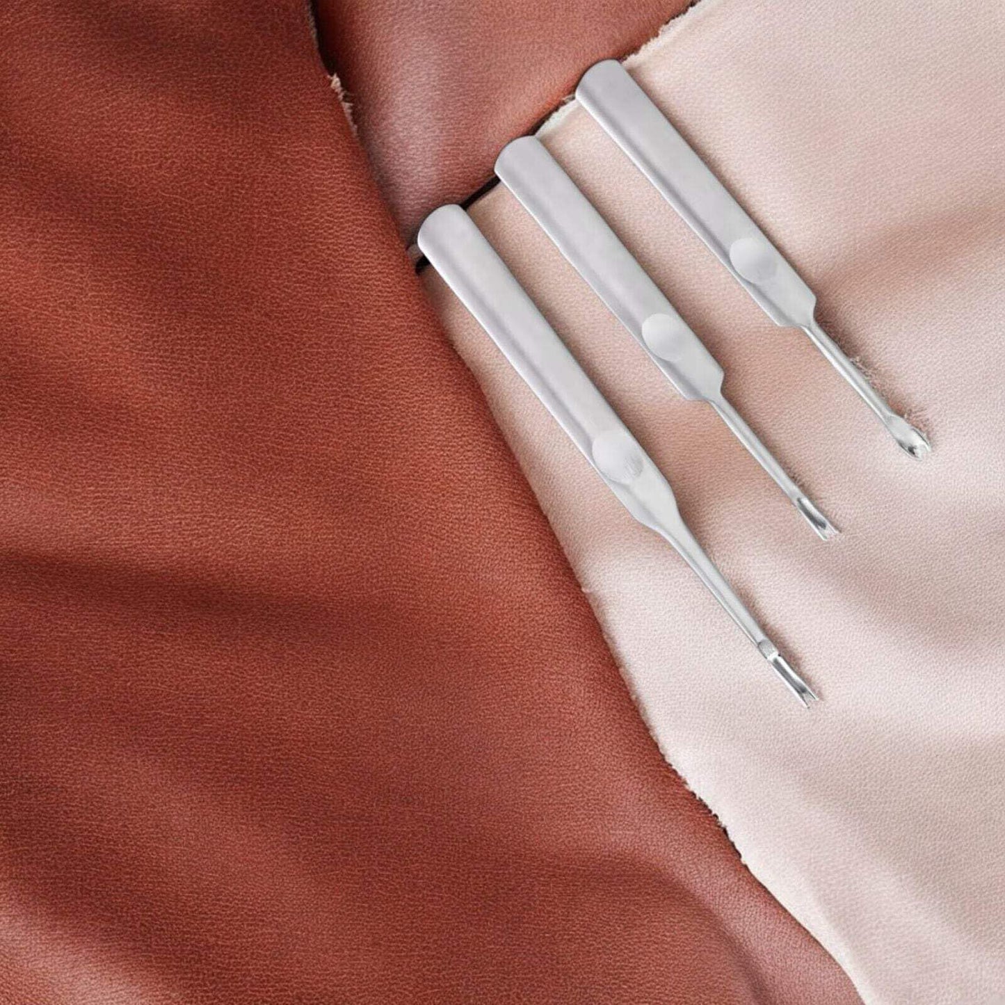 6PC V Shape and U Shape Leather Skiving Edge Tool Set, Stainless Steel, 95mm/115