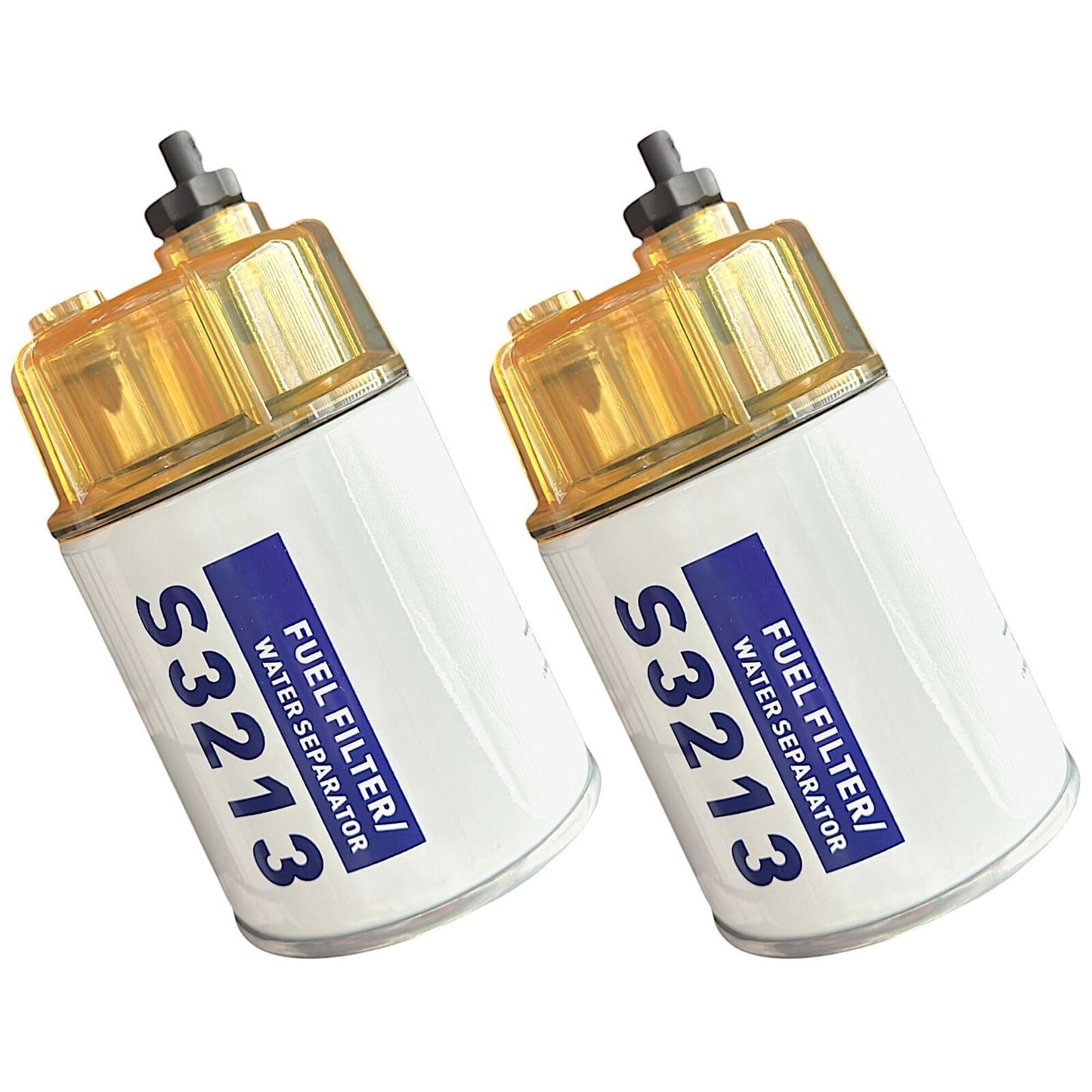 (2-PACK) S3213 Fuel Filter Marine Water Separator with Clear Bowl Assembly