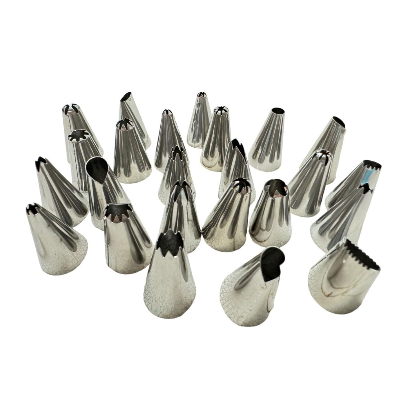 24 Piece Stainless Steel Piping Nozzle Set with Silicone Pastry Bag, Decorating