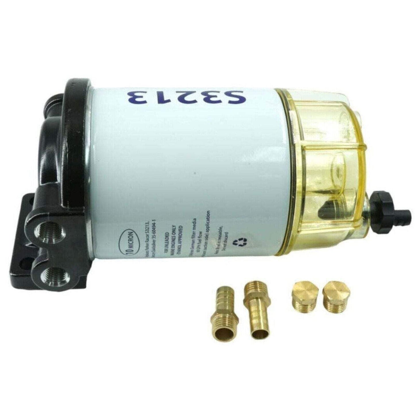 S3213 Complete Assembly | Water Separator Filter + Bowl + Bracket + Fittings | F