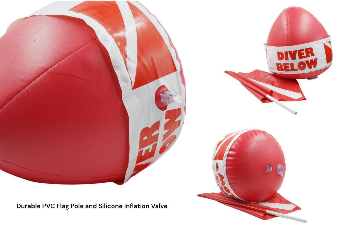 Inflatable Surface Marker Swimming Diver Down Safe Diving Buoy w/Diver Flag- RE