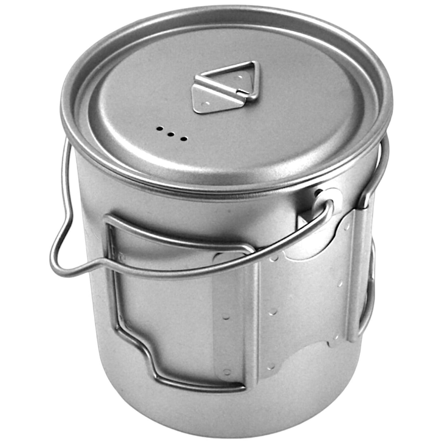 750ml (25.3oz) Titanium Open Flame Compact Ultralight Cup/Pot with Lid, 3.9 in T