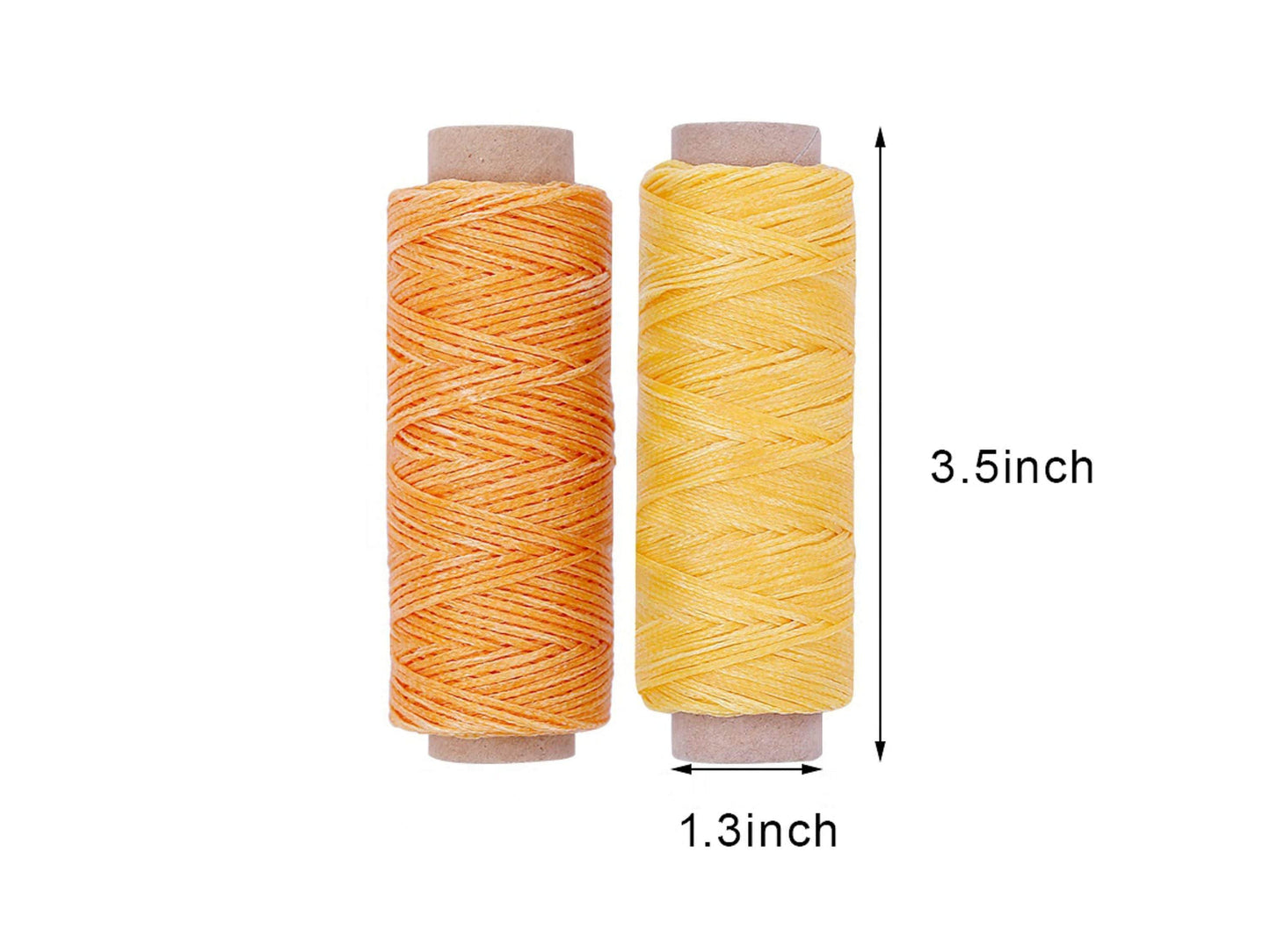 Gold Yellow Leather Sewing Flat Wax Thread, 1mm, 164 ft / 50m