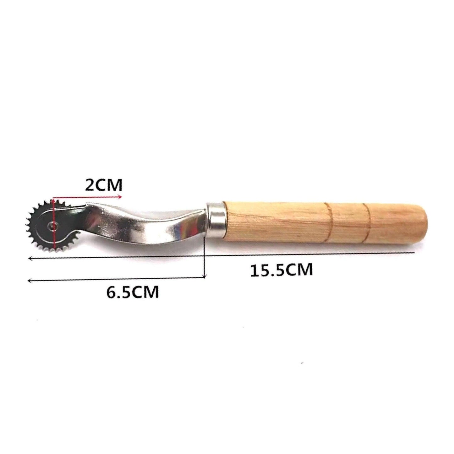 Serrated Tracing Wheel, Leather Fabric Craft Tool Wooden and Composite Handles, 6.89 inches, 4mm Spurred Wheel for Patterns