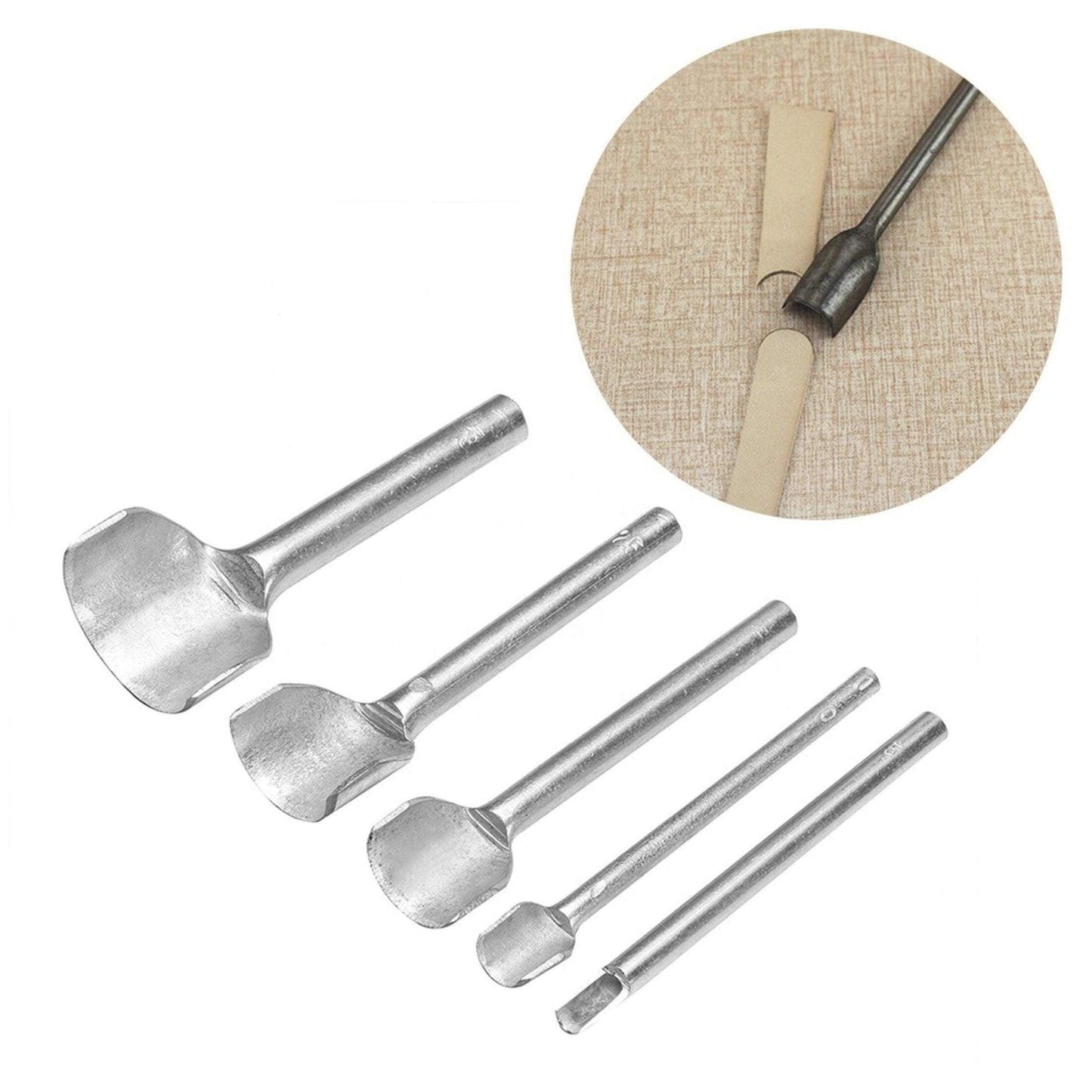 12 Piece Leather Belt End Punch Set | 3mm-50mm | Half Round Leather Cutter Punch Tool