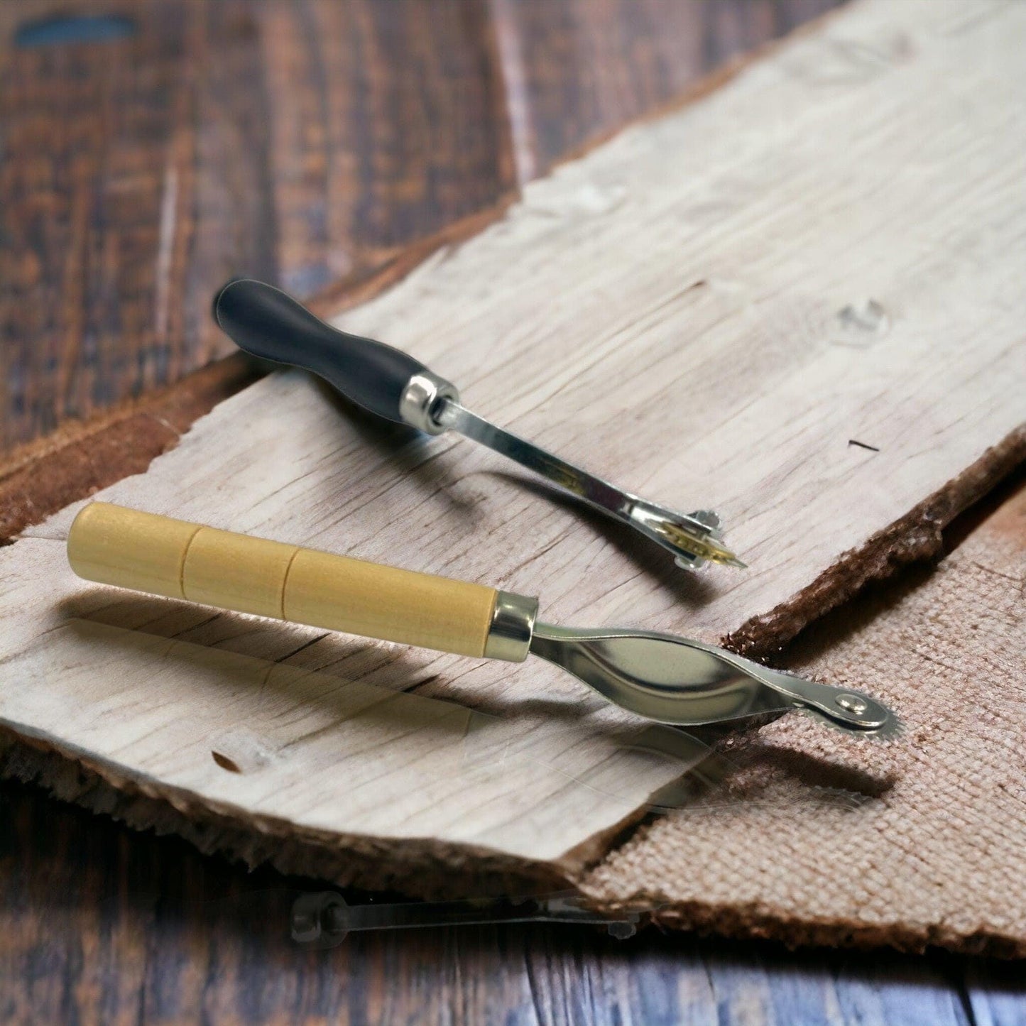 Multi-Pack Tracing Wheel Set, 2 Pieces, Wooden and Composite Handles, 5.91 and 6.89 inches, 3.5mm Needle Spacing