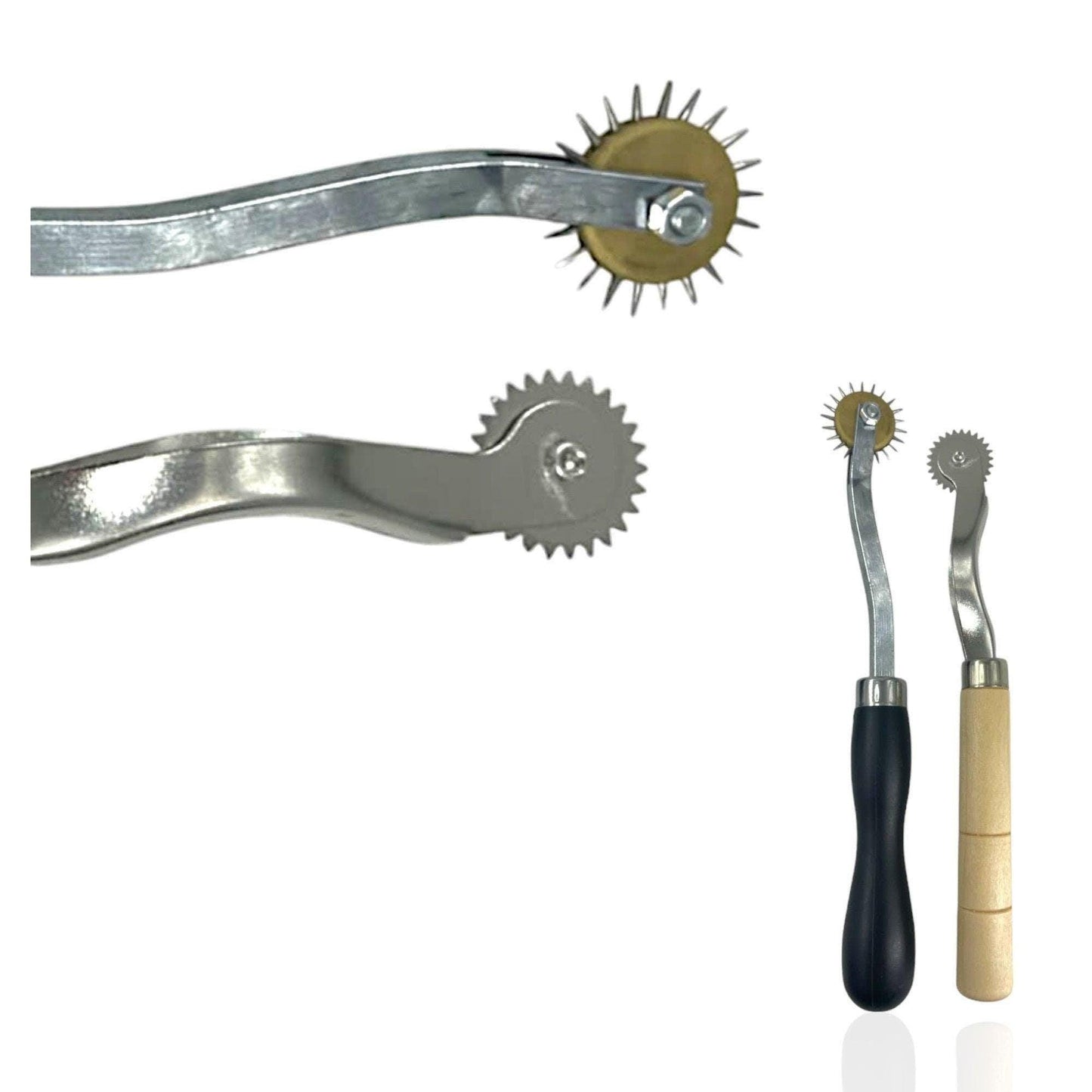 Multi-Pack Tracing Wheel Set, 2 Pieces, Wooden and Composite Handles, 5.91 and 6.89 inches, 3.5mm Needle Spacing