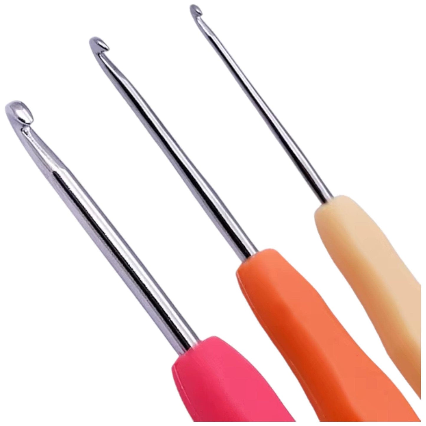 10 Piece 0.5mm-2.75mm Crochet Tool Set | Comfort Rubber Handle | Sweater, Blanket, Hat Making | Crochet Steel Hook Set