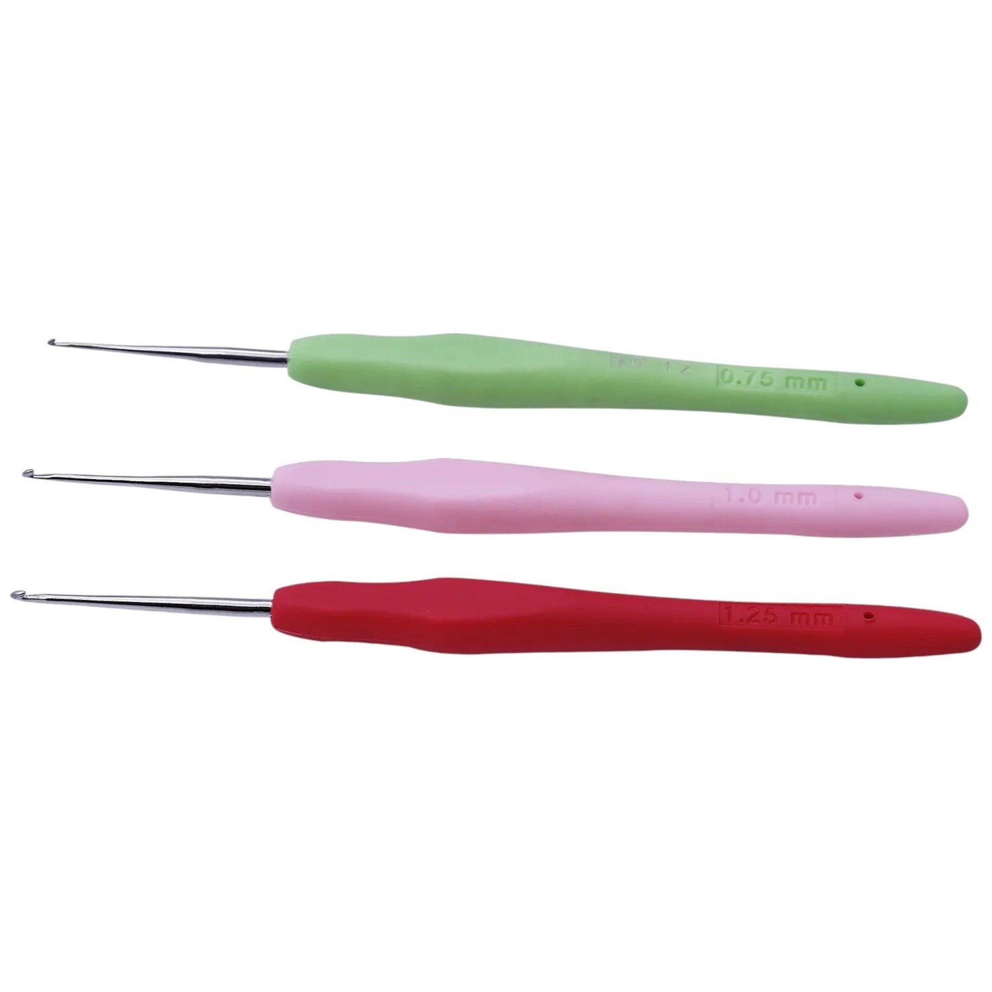 10 Piece 0.5mm-2.75mm Crochet Tool Set | Comfort Rubber Handle | Sweater, Blanket, Hat Making | Crochet Steel Hook Set