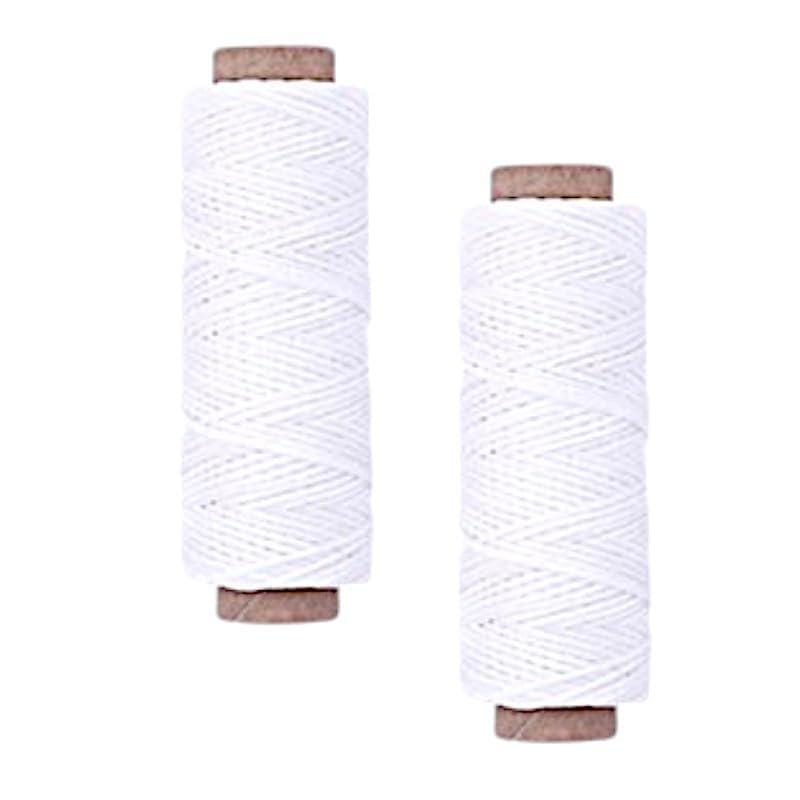 2-Pack Premium Waxed Polyester Thread for Leather Crafting, 1mm x 164ft, Durable Coating for Lacing, Stitching, Leath Craft Projects