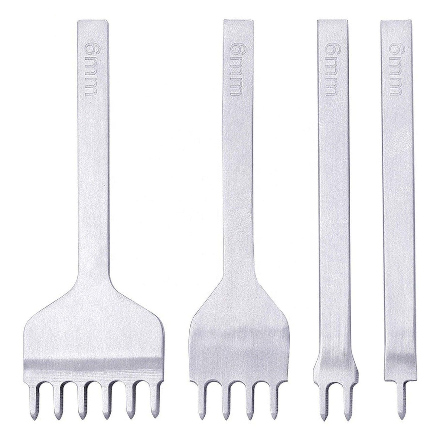 4 Pcs Leather Hole Punch Tool Set | Lacing - Stitching - Prong Punch | Leather Sewing Punch Set for Leatherworking