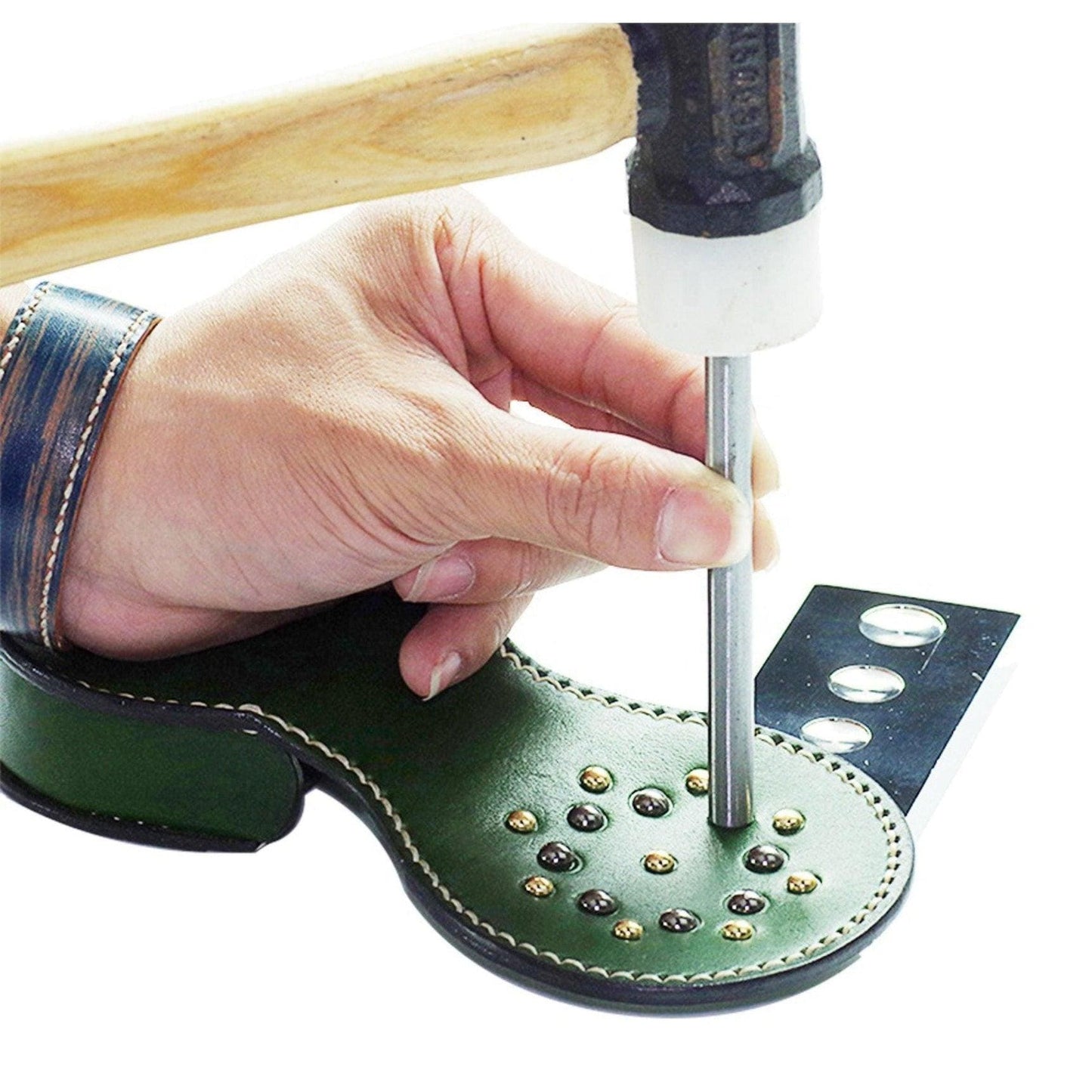 8 Piece Mushroom Domed Snap Rivet Punch Setter | 3mm-10mm | Leather Craft Punching Tool Set