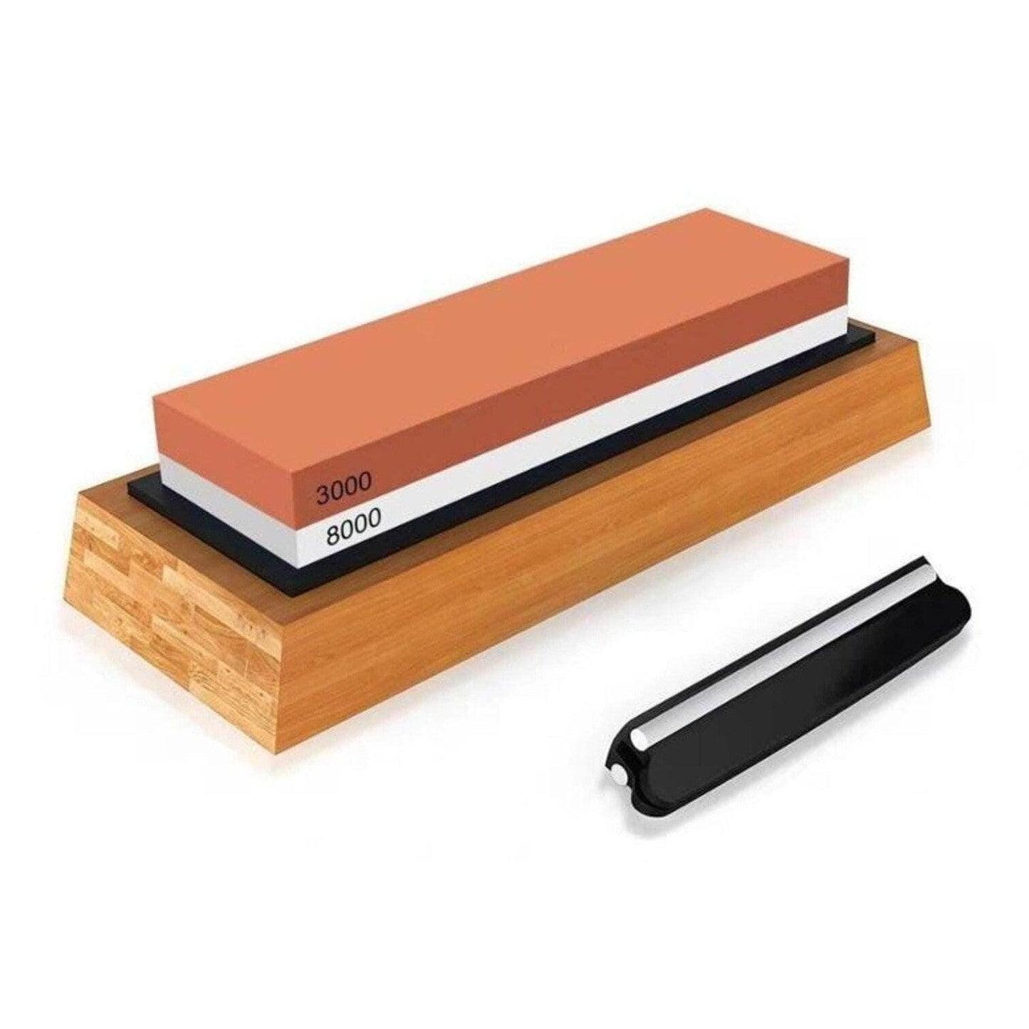7"x 2.4" Sharpening Stone Block Stand |3000/8000 or 1000/6000 | Knife, Blade Sharpening Stone Bamboo Base