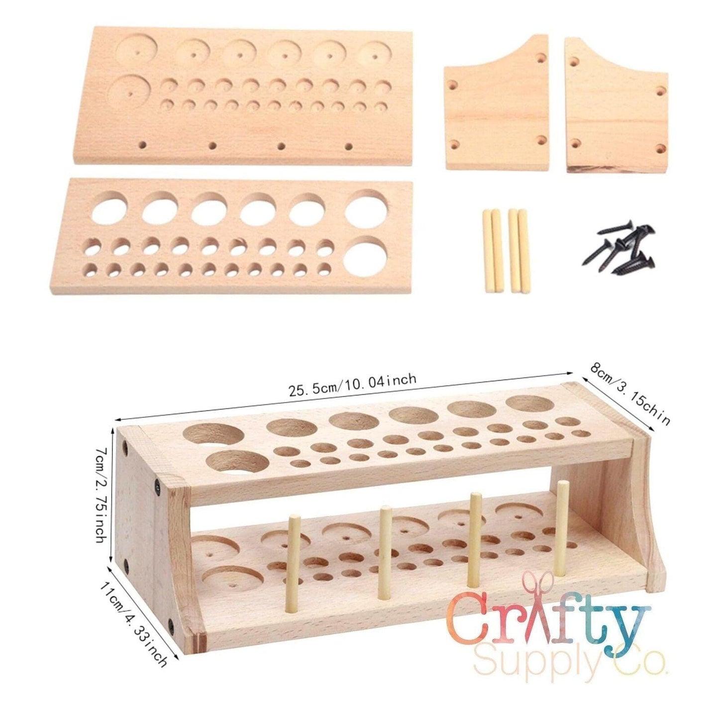 27 Slot Wooden Tool Organizer Storage Station for Leather & Sewing Crafts, Works