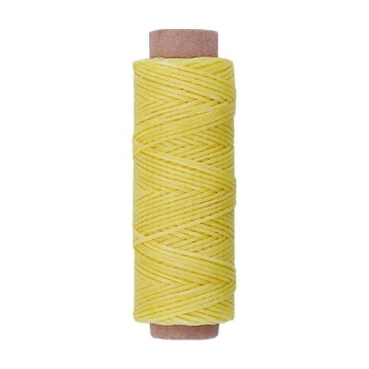 Light Yellow Premium Waxed Polyester Thread for Leather Crafting, 1mm x 164ft, Durable Coating for Lacing, Stitching, Leath Craft Projects