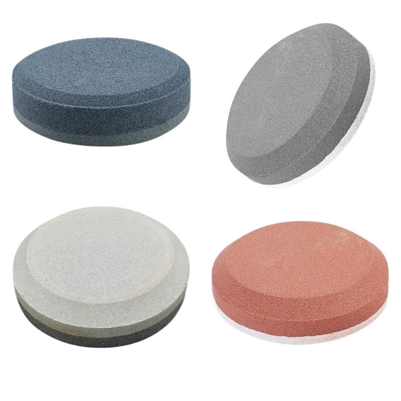 2 Side) 320/600 Grit Round Sharpening Stone Axe Edge Sharpener Puck Hand Tool O