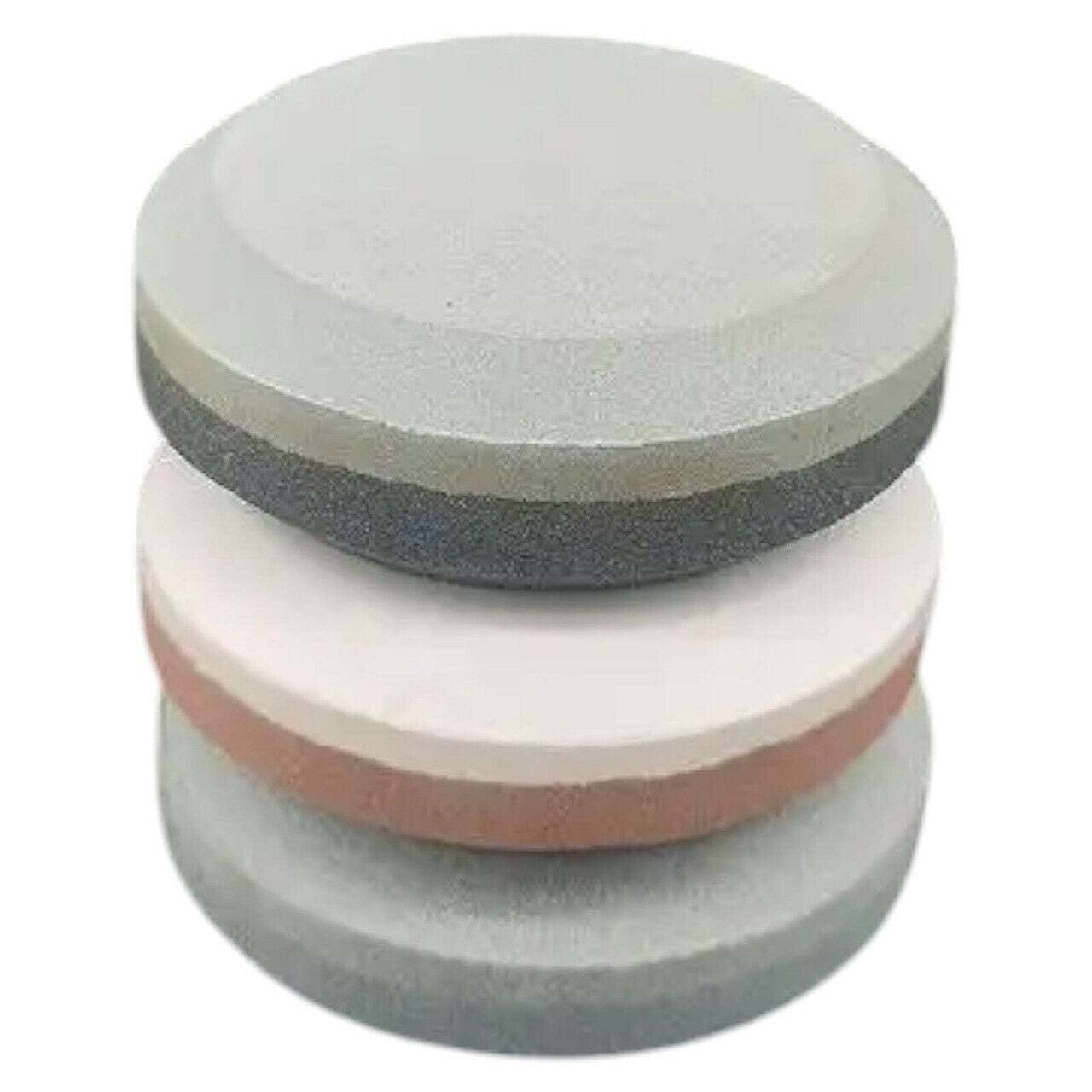 2 Side) 320/600 Grit Round Sharpening Stone Axe Edge Sharpener Puck Hand Tool O