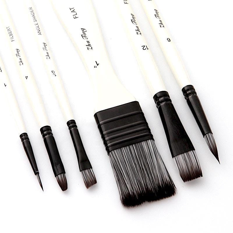 10 piece Nylon Wool Artist Paint Brush Set with Carry Case | For Paint Type: