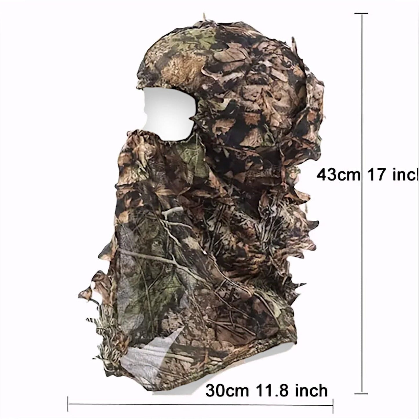 2-Pack 3D Leaf Deep Woods Mesh Camo Hunting Face Mask, Breathable Mesh, 17 x 11.
