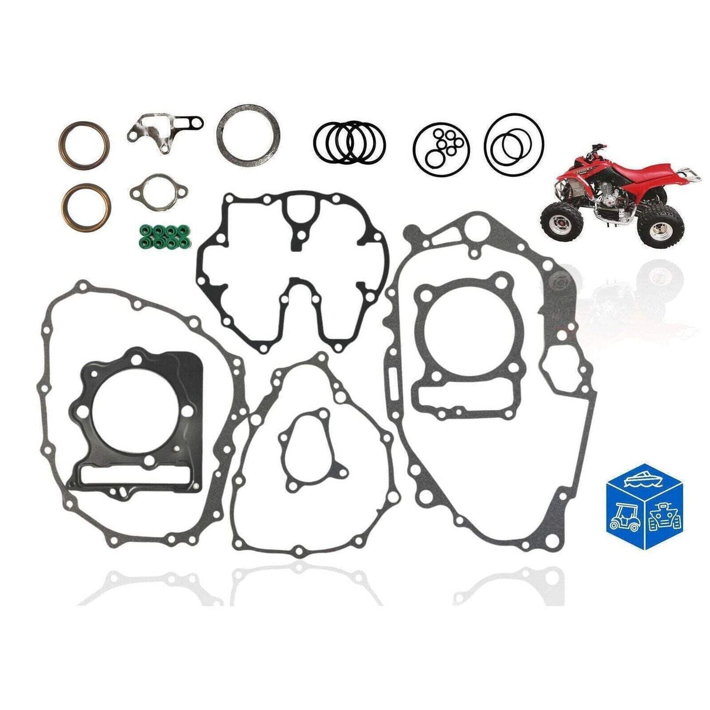 400EX Full Top and Bottom Gasket and Valve Rebuild Kit Compatible with Honda