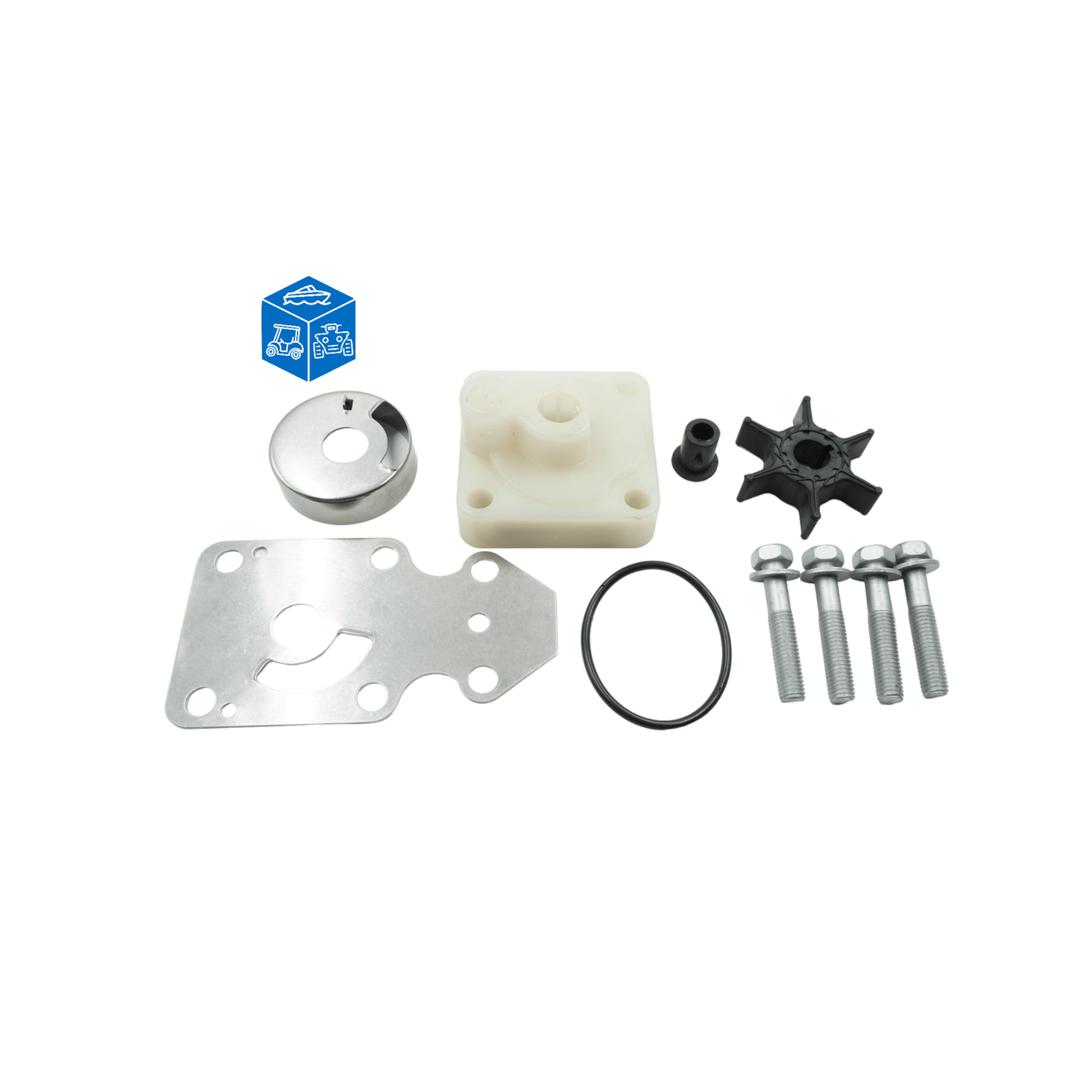 Complete Housing Impeller Gasket Bolt Kit For Yamaha F9.9HP F15HP 1996-2006 Compatible with LEHR Parsun Includes Impeller Wear Plate Complete Housing Impeller Gasket Bolt Kit