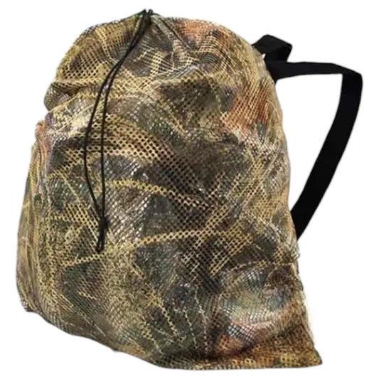 Camo Hunting Mesh Decoy Bag, 33" x 30.5", Convenient Shoulder Straps/Quick Latch