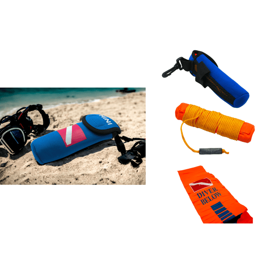 New Compact Scuba Emergency SMB Diver Below Surface Marker w/Neoprene 