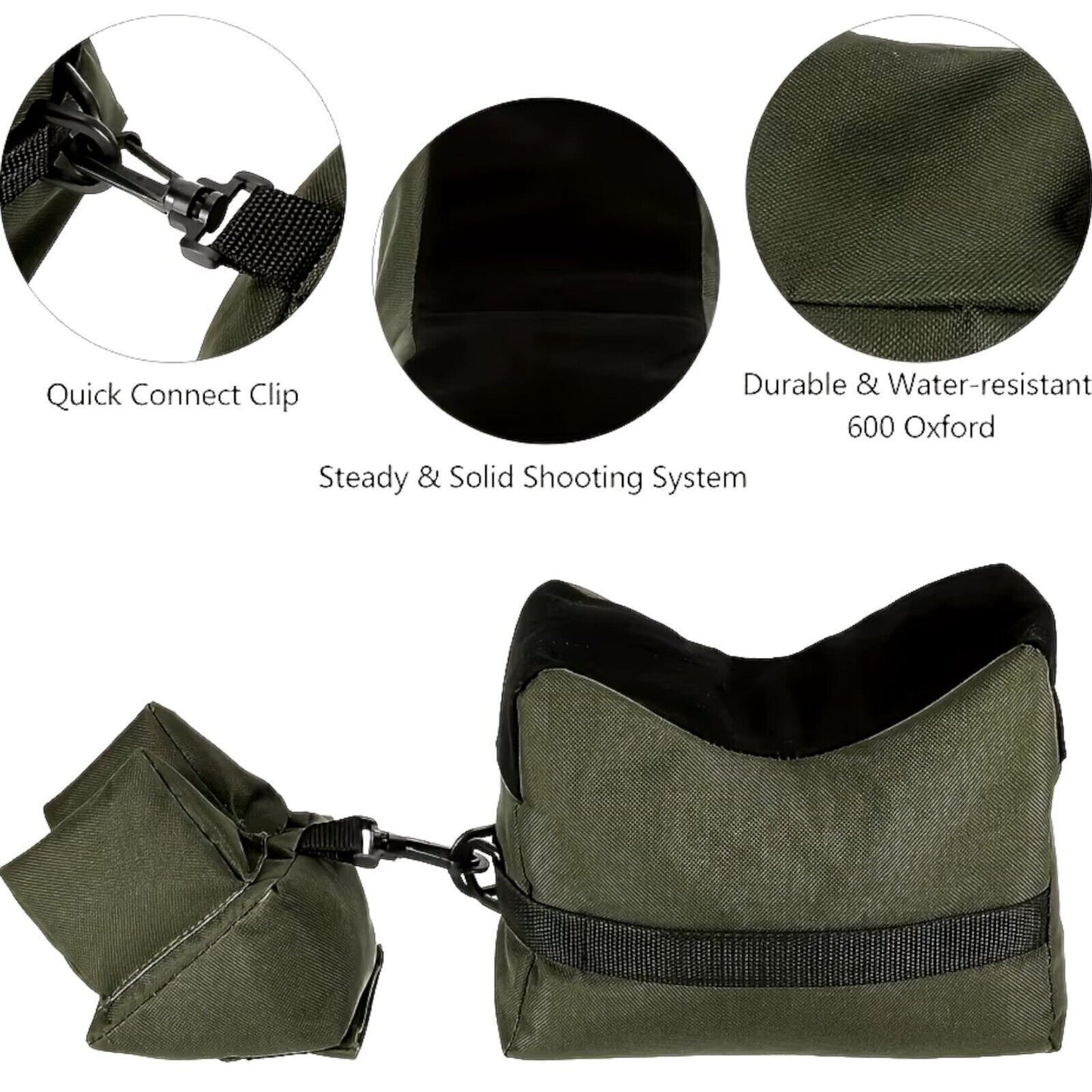 Shooting Range Sand Bag Set Rifle Gun Bench Rest Stand Front Rear Bag for Target