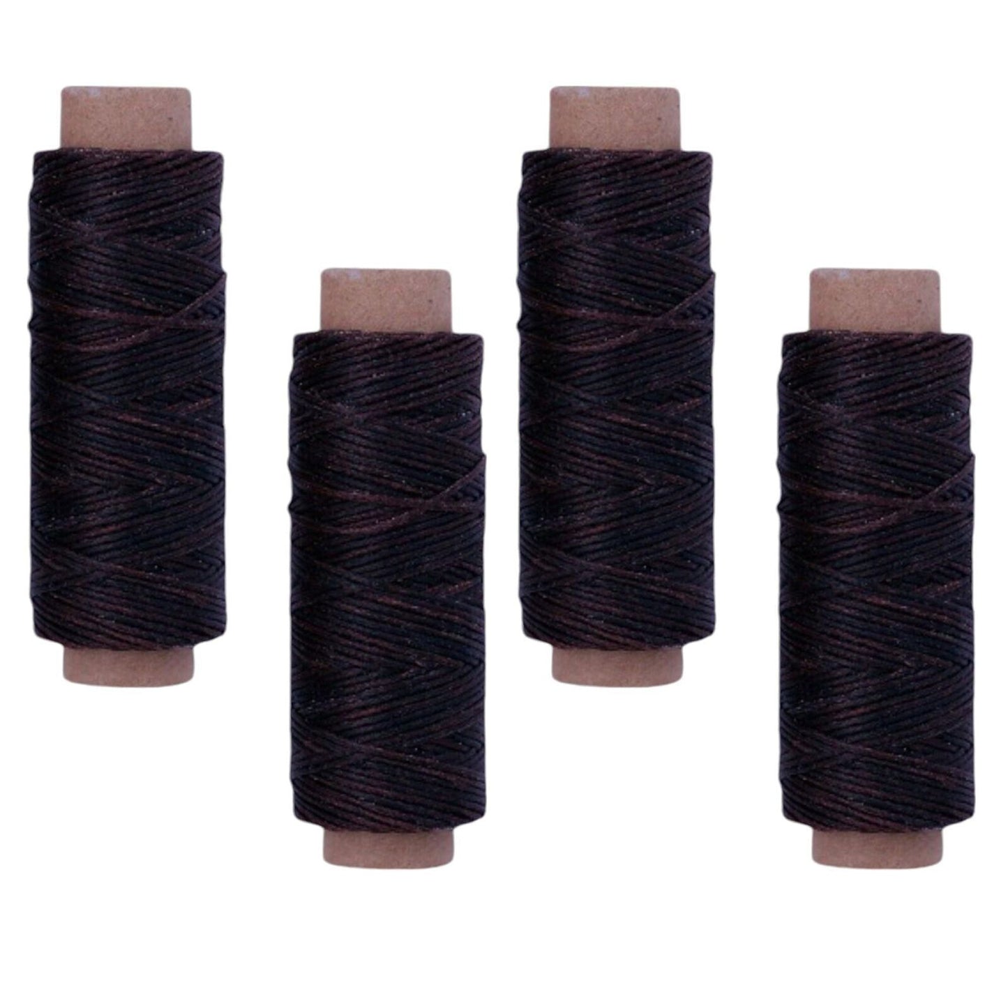 [4 Pack] Dark-Coffee Premium Waxed Polyester Thread for Leather Crafting, 1mm 4x