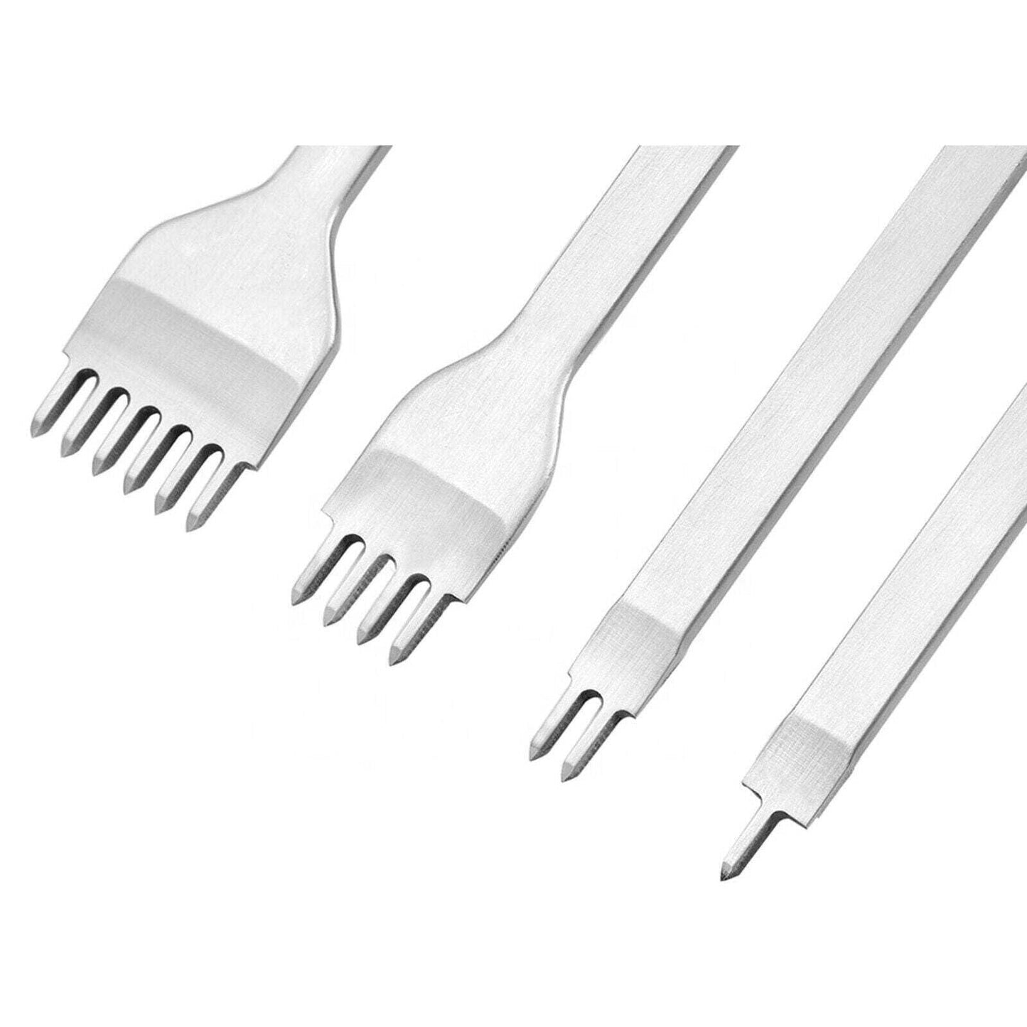 4-Piece [6mm] Leather Hole Steel Punch Tool Set, 6mm High-Carbon Steel, 1/2/4/6