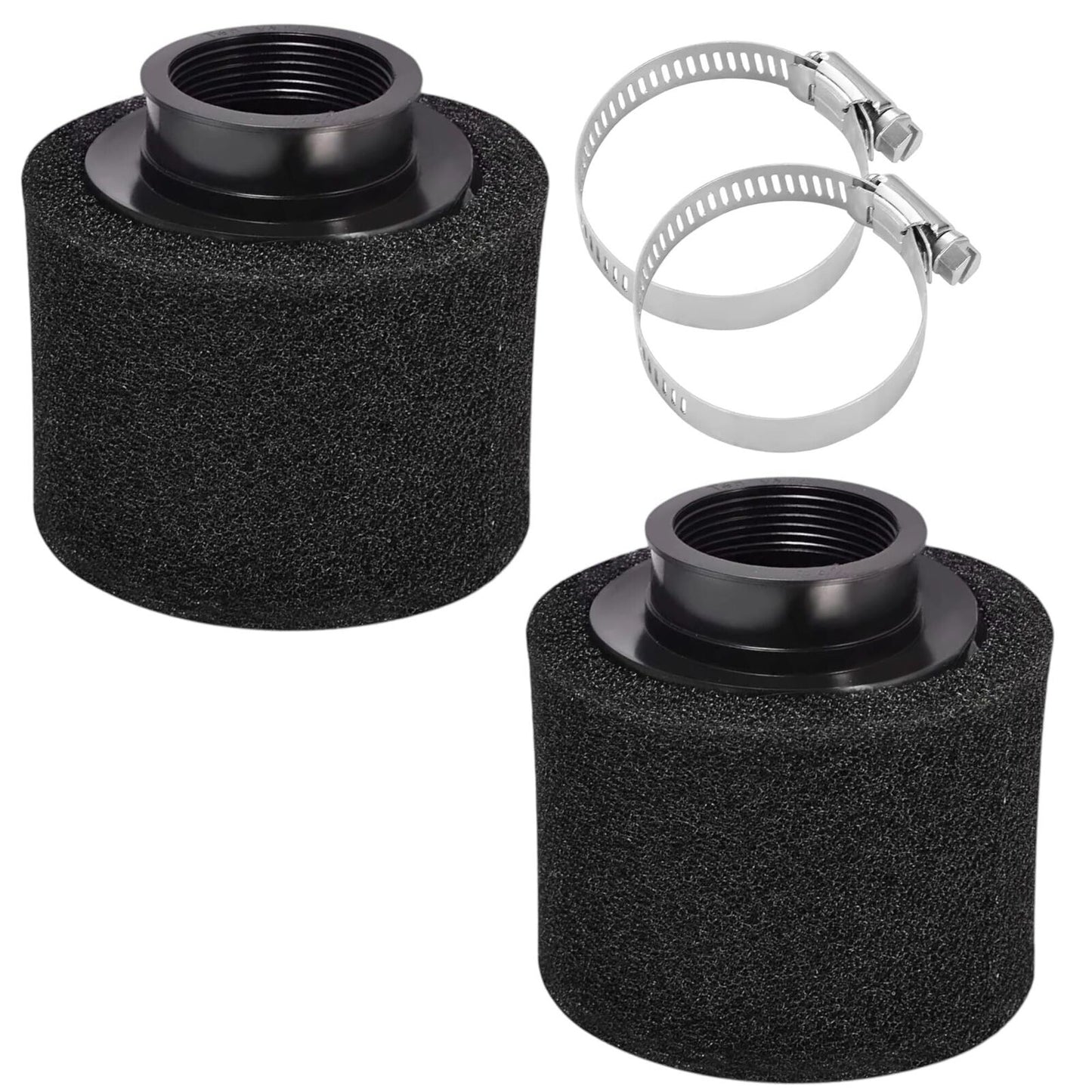 (2-Pack) Adjustable Straight Foam Air Filter 36mm-40mm Fits ATV, Motorcycles, Di