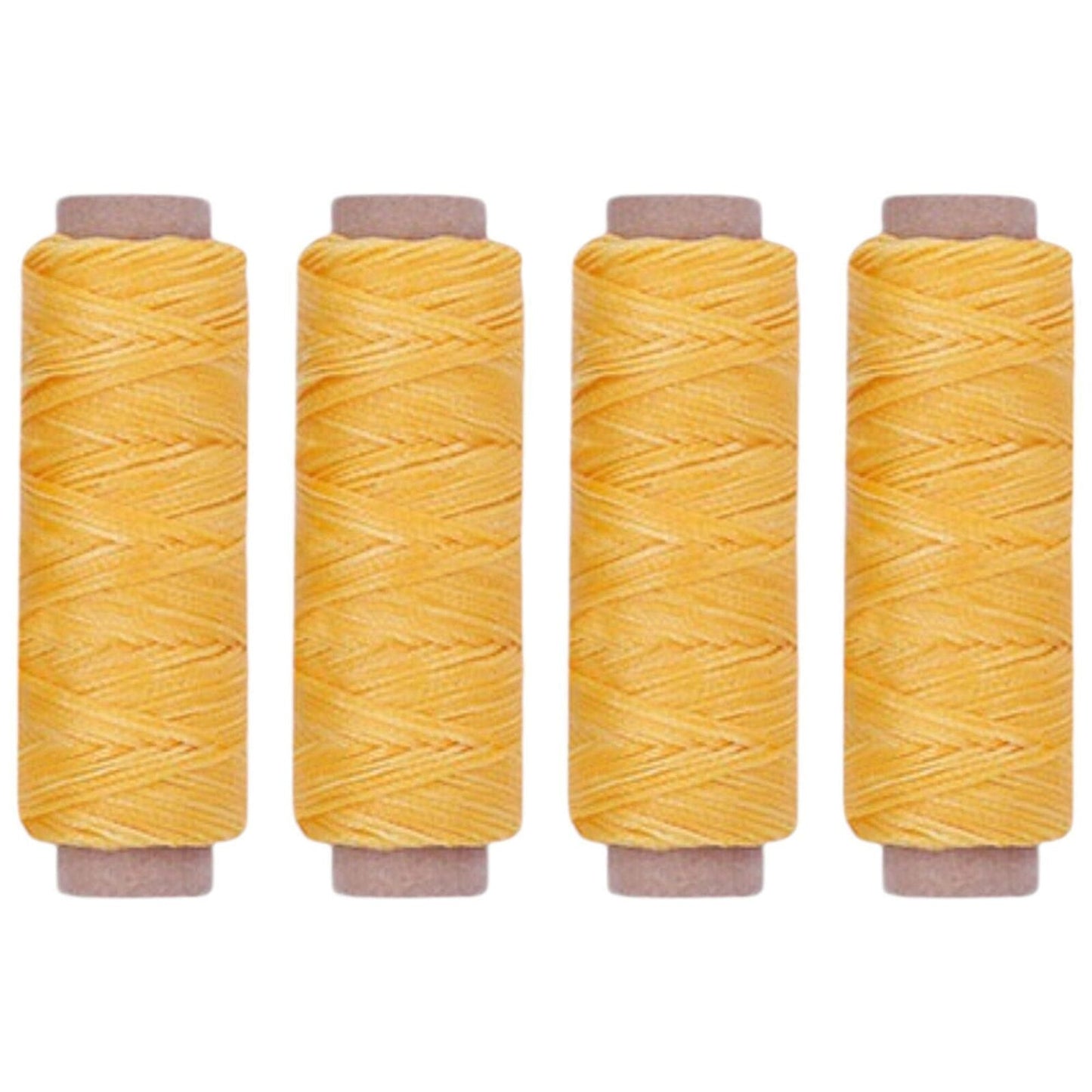 [4-Pack Yellow] Premium Waxed Polyester Thread for Leather Crafting, 1mm x 164ft